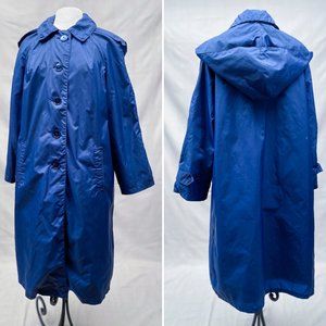 Vintage 80s Trench Coat, Hooded Rainslicker